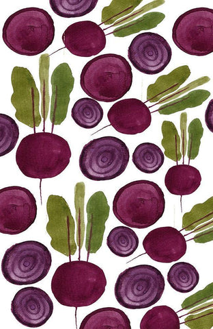 Beets Pattern White Modern Wood Framed Art Print with Double Matting by Doucette, Katie