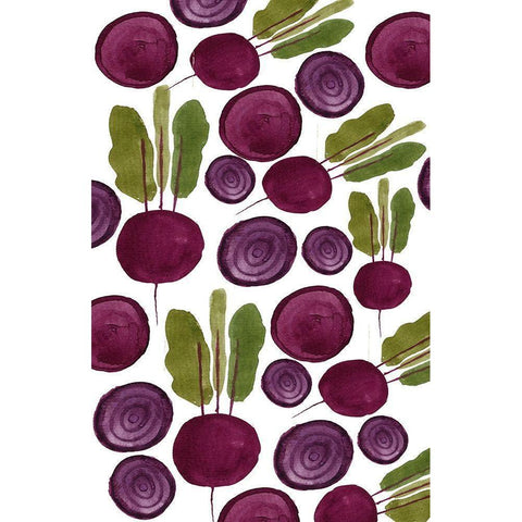 Beets Pattern White Modern Wood Framed Art Print by Doucette, Katie