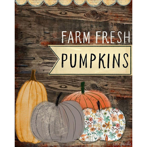 Farm Fresh Pumpkins Gold Ornate Wood Framed Art Print with Double Matting by Doucette, Katie