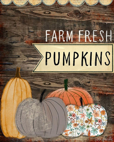 Farm Fresh Pumpkins White Modern Wood Framed Art Print with Double Matting by Doucette, Katie