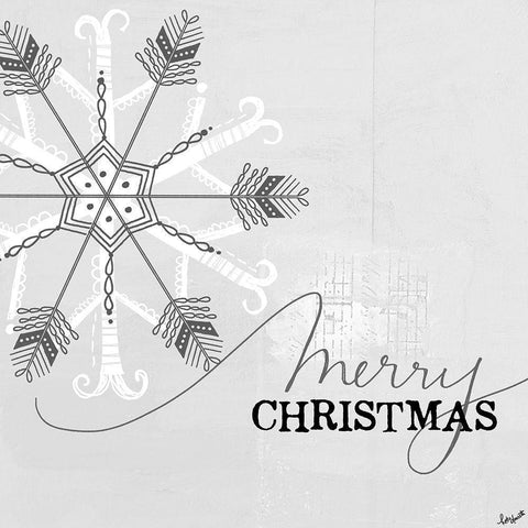 Merry Christmas White Modern Wood Framed Art Print by Doucette, Katie