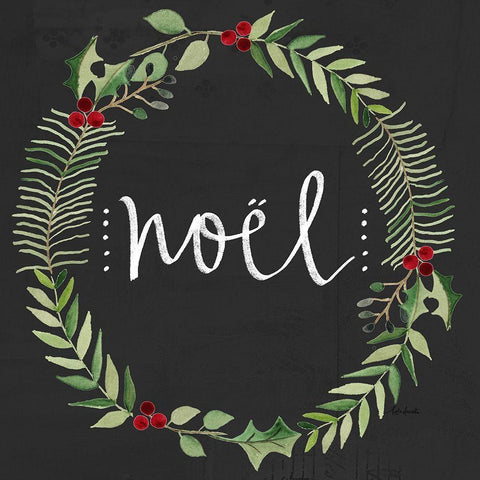 Noel Wreath White Modern Wood Framed Art Print by Doucette, Katie