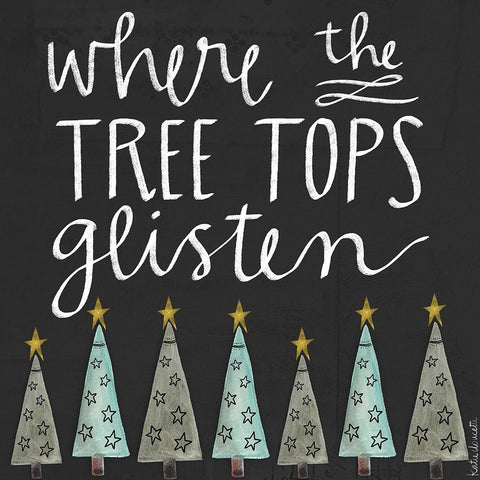 Where the Tree Tops Glisten Black Ornate Wood Framed Art Print with Double Matting by Doucette, Katie