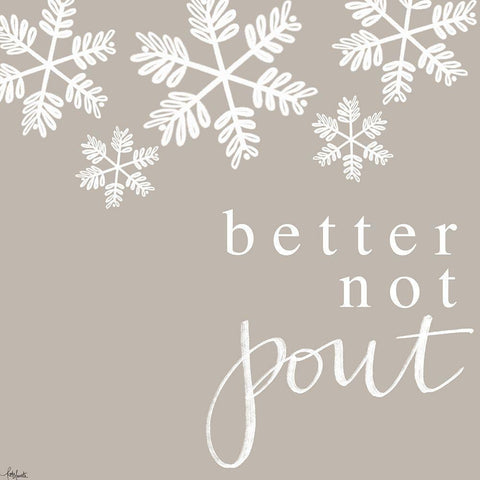 Better Not Pout White Modern Wood Framed Art Print by Doucette, Katie