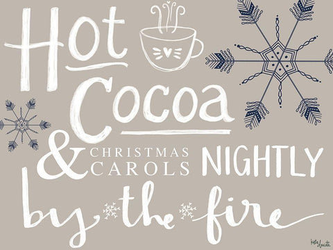 Hot Cocoa Black Ornate Wood Framed Art Print with Double Matting by Doucette, Katie