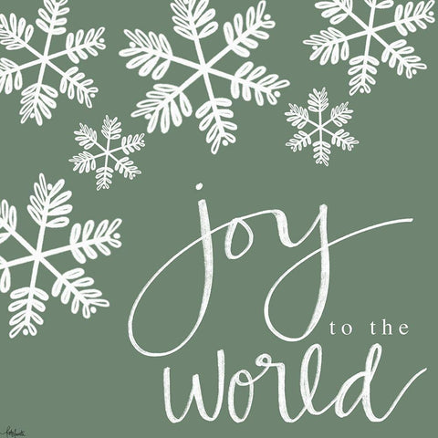 Joy to the World White Modern Wood Framed Art Print with Double Matting by Doucette, Katie