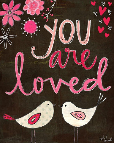 You Are Loved White Modern Wood Framed Art Print with Double Matting by Doucette, Katie