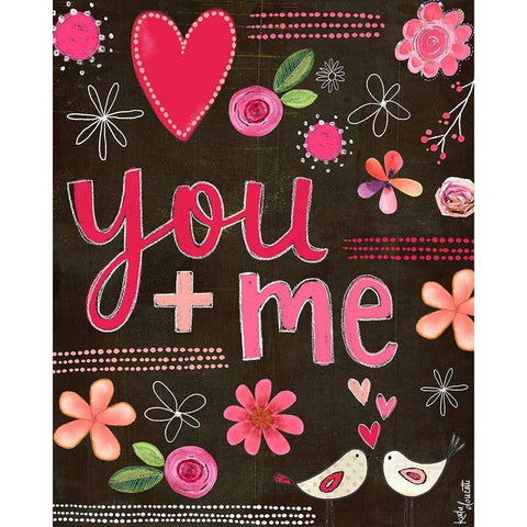 You + Me Black Modern Wood Framed Art Print by Doucette, Katie