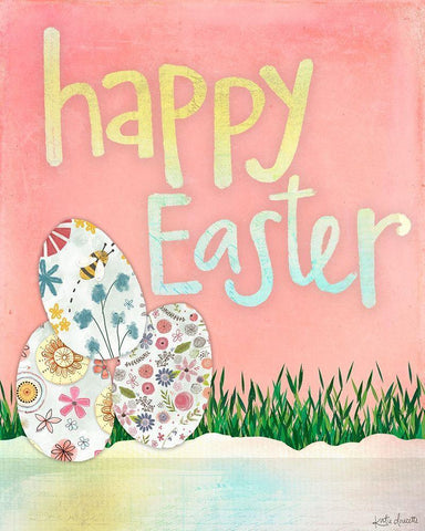 Happy Easter Black Ornate Wood Framed Art Print with Double Matting by Doucette, Katie