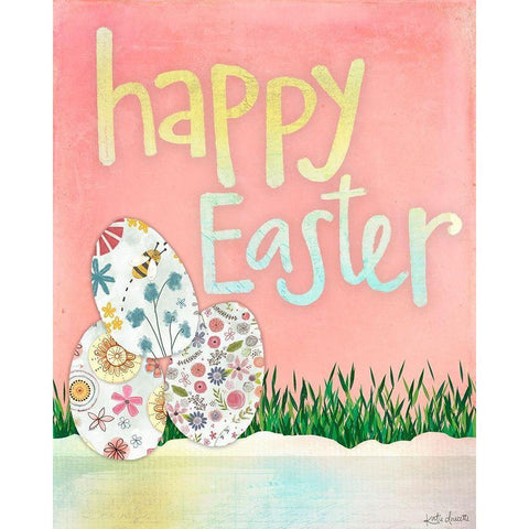 Happy Easter Black Modern Wood Framed Art Print with Double Matting by Doucette, Katie