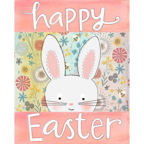 Happy Easter Bunny White Modern Wood Framed Art Print by Doucette, Katie