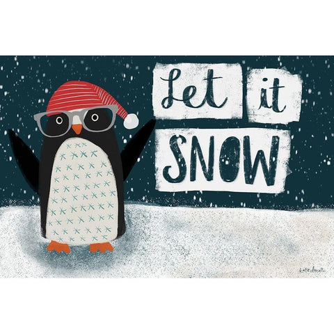 Let It Snow Black Modern Wood Framed Art Print by Doucette, Katie