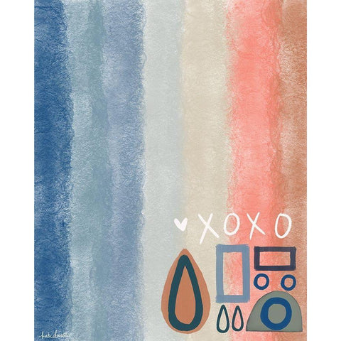 XOXO Black Modern Wood Framed Art Print with Double Matting by Doucette, Katie