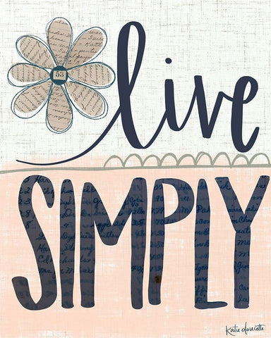 Live Simply White Modern Wood Framed Art Print with Double Matting by Doucette, Katie