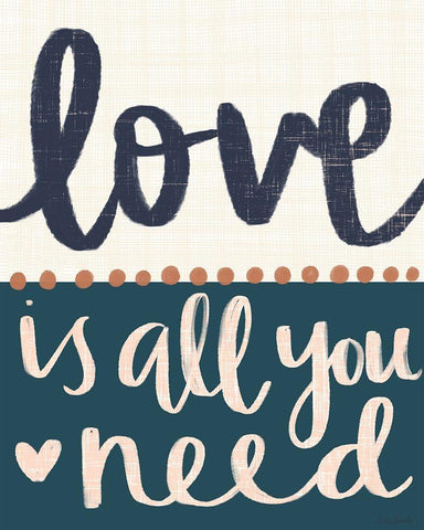 Love is All You Need White Modern Wood Framed Art Print with Double Matting by Doucette, Katie