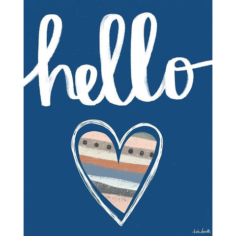 Hello Heart White Modern Wood Framed Art Print by Doucette, Katie