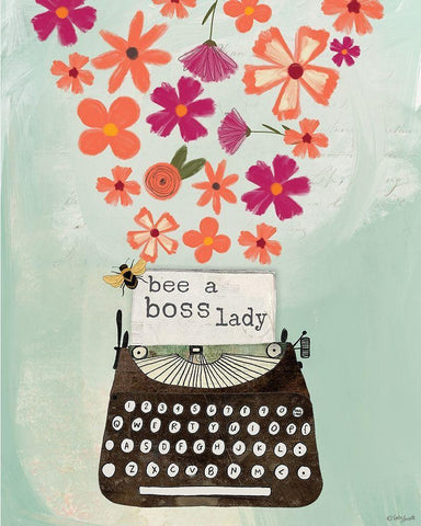 Bee a Boss Lady Black Ornate Wood Framed Art Print with Double Matting by Doucette, Katie