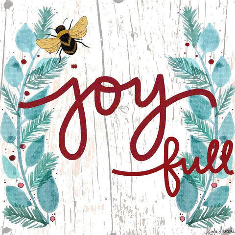 Bee Joyfull White Modern Wood Framed Art Print with Double Matting by Doucette, Katie