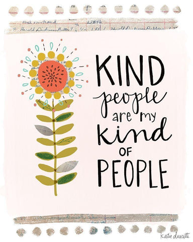 Kind People White Modern Wood Framed Art Print with Double Matting by Doucette, Katie