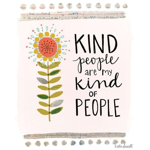 Kind People Black Modern Wood Framed Art Print with Double Matting by Doucette, Katie