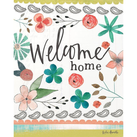 Welcome Home Gold Ornate Wood Framed Art Print with Double Matting by Doucette, Katie