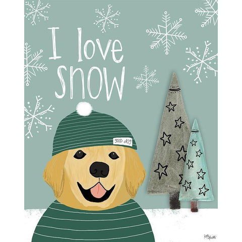 I Love Snow Black Modern Wood Framed Art Print by Doucette, Katie