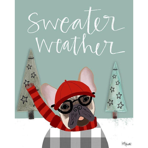 Sweater Weather Black Modern Wood Framed Art Print by Doucette, Katie