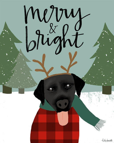 Merry and Bright White Modern Wood Framed Art Print with Double Matting by Doucette, Katie