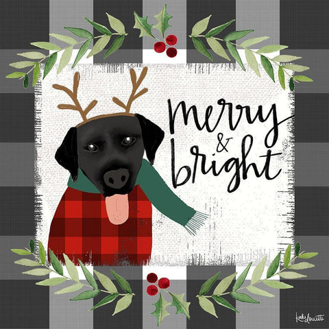 Merry and Bright II Black Modern Wood Framed Art Print by Doucette, Katie