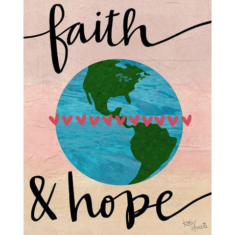 Faith and Hope Gold Ornate Wood Framed Art Print with Double Matting by Doucette, Katie