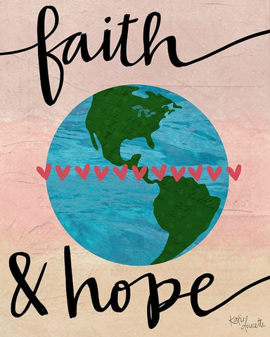 Faith and Hope Black Ornate Wood Framed Art Print with Double Matting by Doucette, Katie