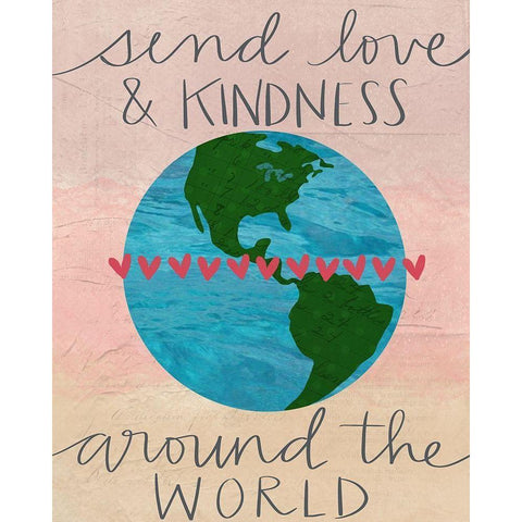 Love and Kindness White Modern Wood Framed Art Print by Doucette, Katie