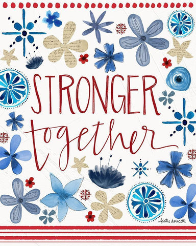 Stronger Together Black Ornate Wood Framed Art Print with Double Matting by Doucette, Katie