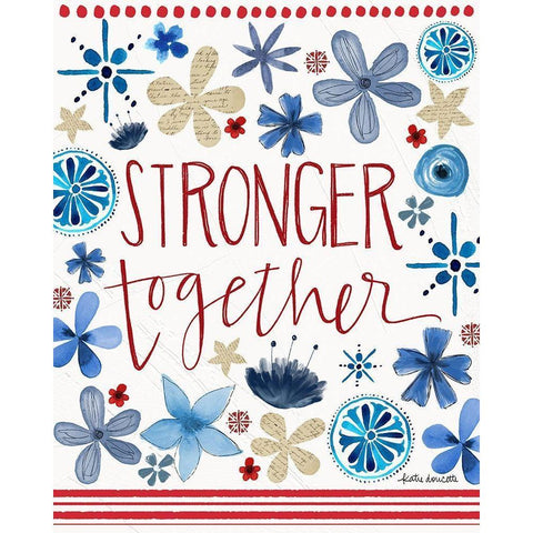 Stronger Together Black Modern Wood Framed Art Print by Doucette, Katie