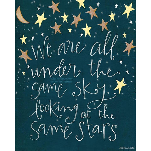 Same Sky, Same Stars Gold Ornate Wood Framed Art Print with Double Matting by Doucette, Katie