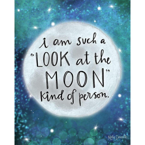 Look at the Moon Black Modern Wood Framed Art Print with Double Matting by Doucette, Katie