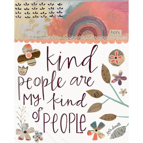 Kind People Black Modern Wood Framed Art Print with Double Matting by Doucette, Katie