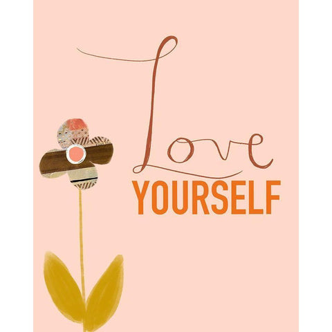 Love Yourself White Modern Wood Framed Art Print by Doucette, Katie