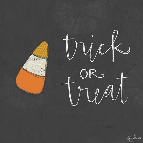 Trick or Treat Black Modern Wood Framed Art Print with Double Matting by Doucette, Katie