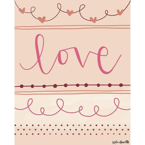 Valentine Love White Modern Wood Framed Art Print by Doucette, Katie