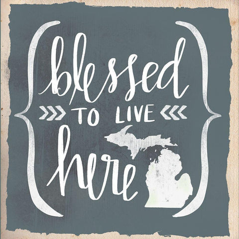 Blessed White Modern Wood Framed Art Print with Double Matting by Doucette, Katie