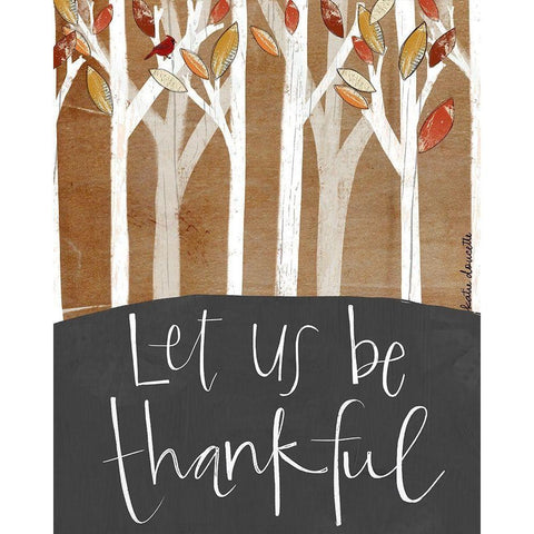 Let Us Be Thankful Black Modern Wood Framed Art Print by Doucette, Katie