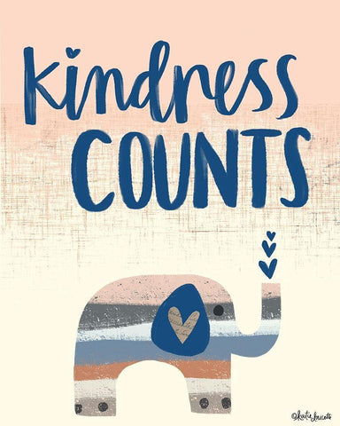 Kindness Counts White Modern Wood Framed Art Print with Double Matting by Doucette, Katie