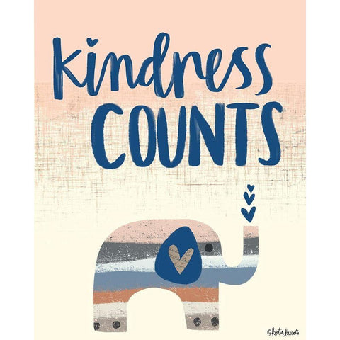 Kindness Counts White Modern Wood Framed Art Print by Doucette, Katie