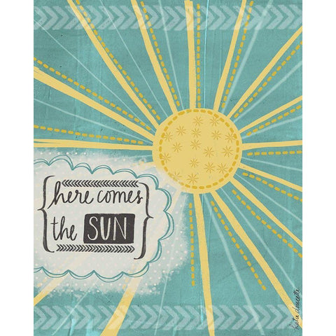 Here Comes the Sun Black Modern Wood Framed Art Print by Doucette, Katie