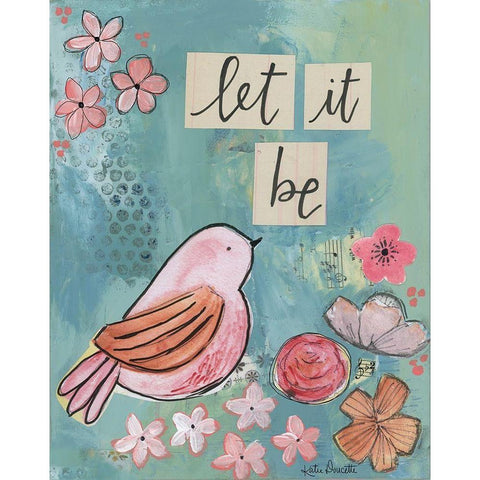 Let it Be White Modern Wood Framed Art Print by Doucette, Katie