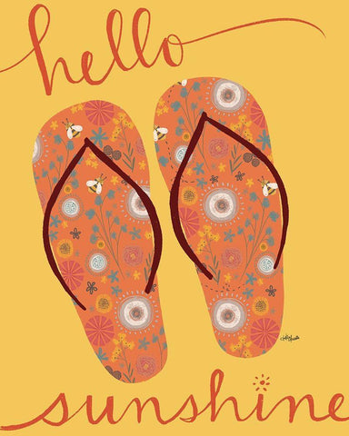 Hello Sunshine Black Ornate Wood Framed Art Print with Double Matting by Doucette, Katie