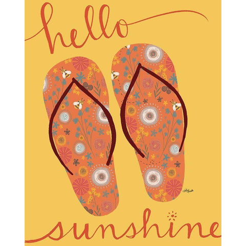 Hello Sunshine Black Modern Wood Framed Art Print with Double Matting by Doucette, Katie