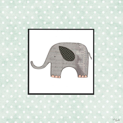 Little Elephant White Modern Wood Framed Art Print by Doucette, Katie