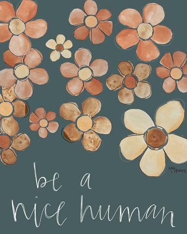 Be a Nice Human Black Ornate Wood Framed Art Print with Double Matting by Doucette, Katie